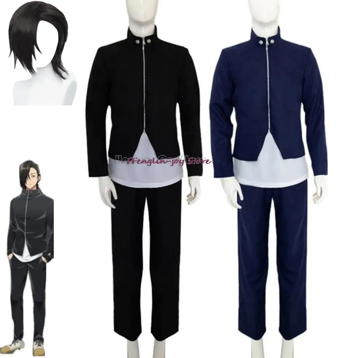 JJK Yoshino Junpei Anime Cosplay Costume Wig Long Sleeved Stand Collar Coat Uniform Man Halloween Carnival Suit