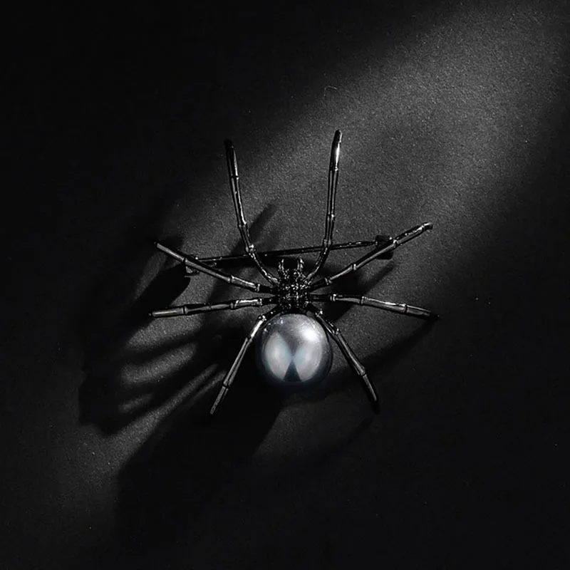 Perle noire abeille araignée insecte cristal broche femme broche cadeau mâle bijoux personnalisé mode fête Cosplay accessoires