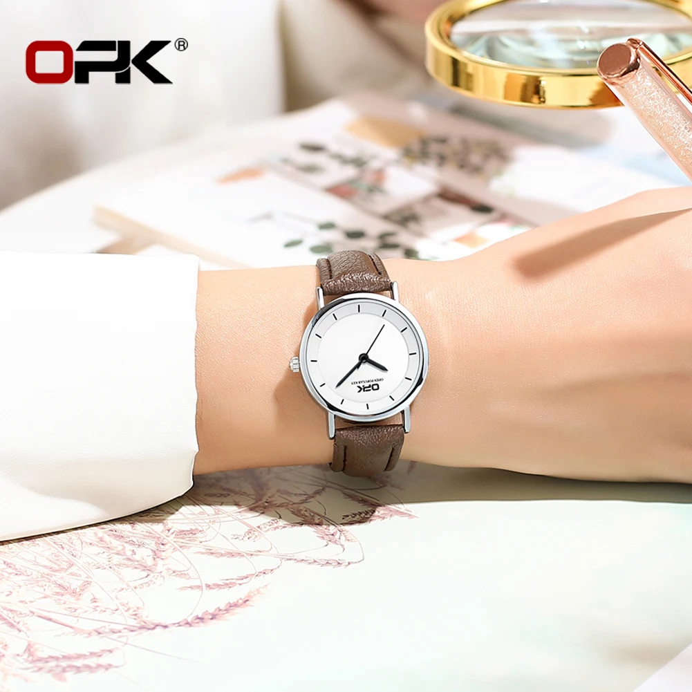 OPK Brand Simple Three-Pin Waterproof Ladies Quartz Watch 8122