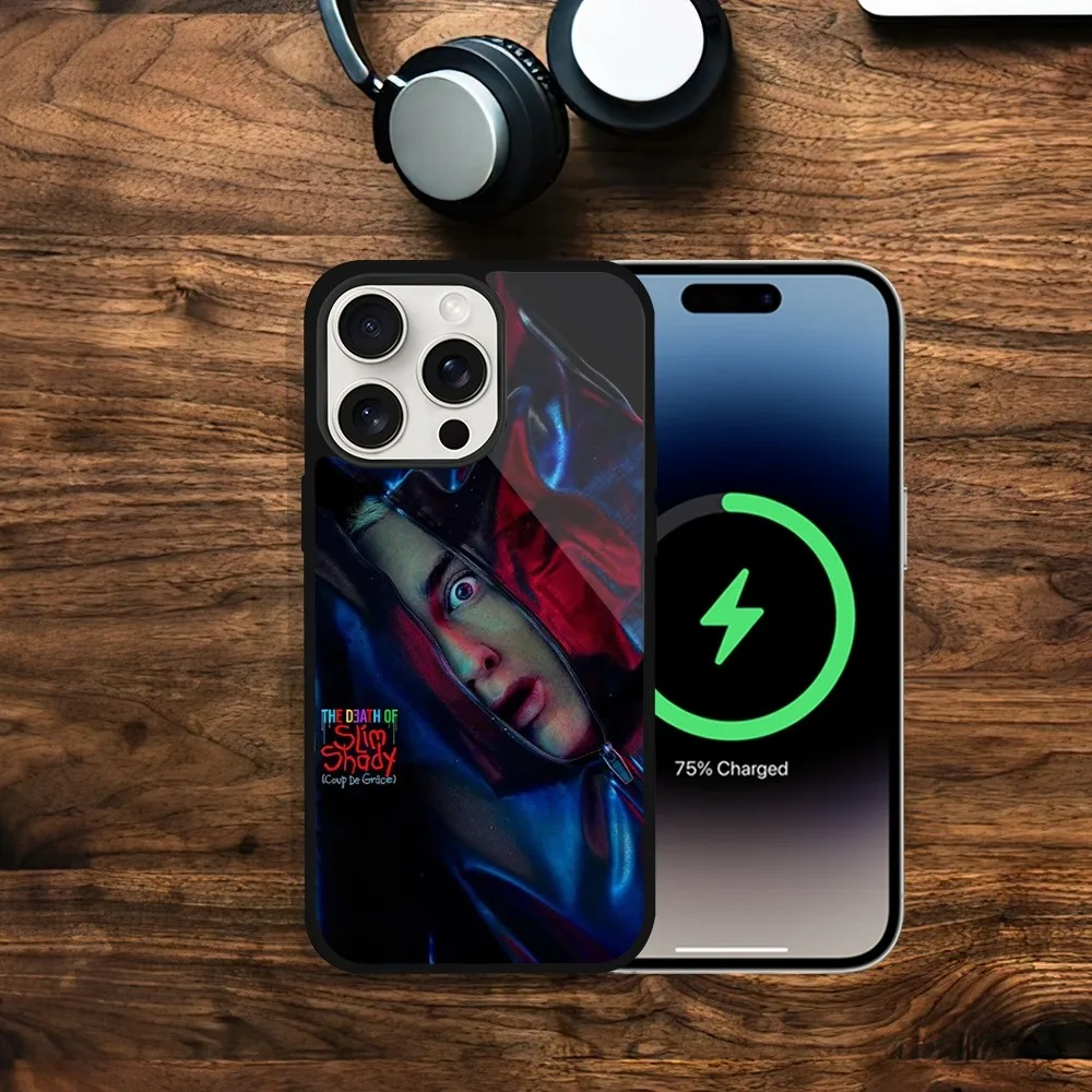 E-Eminem the death of slim shady Phone Case For iPhone 11 13 12 14 15 Plus Max Pro Magsafe Magnetic Wireless Charging shell