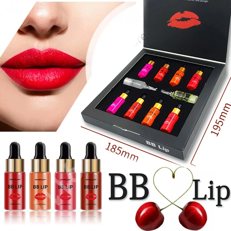 

5ml BB Lip Gloss Essence Ampoule Starter Kit Semi-permanent B Cream Pigment Lip Coloring Long-lasting Moisturizing Lip Care