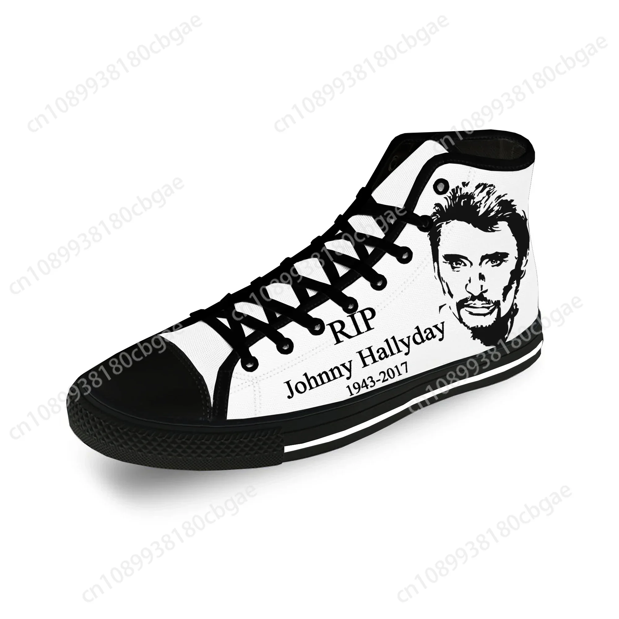 

Frech Star Johnny Hallyday High Top Sneakers Mens Womens Teenager Casual Shoes Canvas Running Shoes 3D Print Lightweight shoe