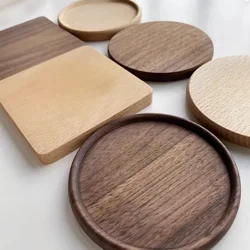 1PCS Wooden Coaster Tea Coffee Cup Pad Walnut Durable Heat Resistant Round Bowl Teapot Mat Home Wood Placemats Decor Coasters
