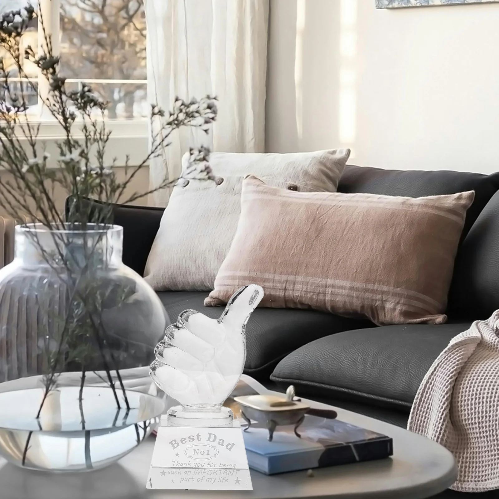 

Employee Appreciation Trophy Crystal Decor Awards Trophies Hand Gesture Statue Funny