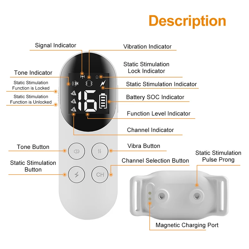 Imagem -02 - Magnetic Carregamento Dog Training Nylon Collar com Vibração 300 Medidor Ip68 Impermeável Controle Remoto Tela Lcd Trainer 1pc T200