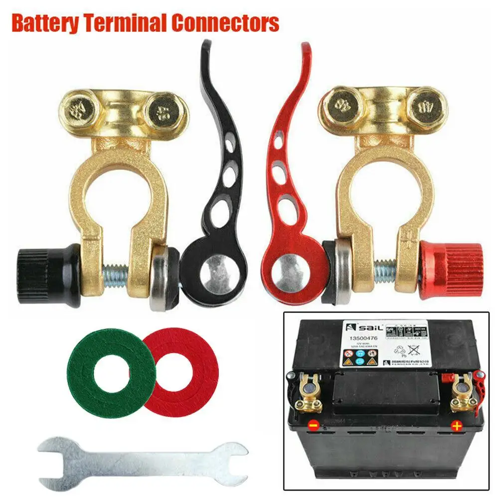 ขั้วแบตเตอรี่รถยนต์1คู่ขั้วต่อแบตเตอรี่รถยนต์12V ขั้วต่อแบตเตอรี่รถยนต์ขั้วต่อแบตเตอรี่รถยนต์ขั้วต่อสายเคเบิลขั้วอะแดปเตอร์ที่หนีบสกรูคลิป