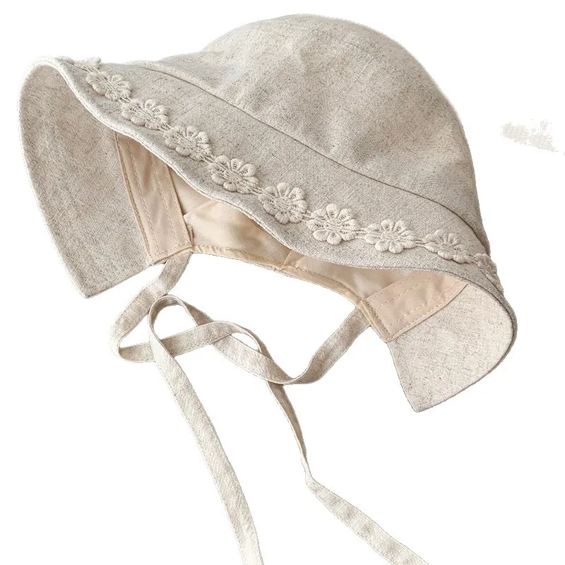 بلون ظلة قبعة بحافة المرأة زهرة القطن الكتان حافة طوي صياد قبعة سيدة فتاة في الهواء الطلق الشاطئ السفر قبعات الشمس