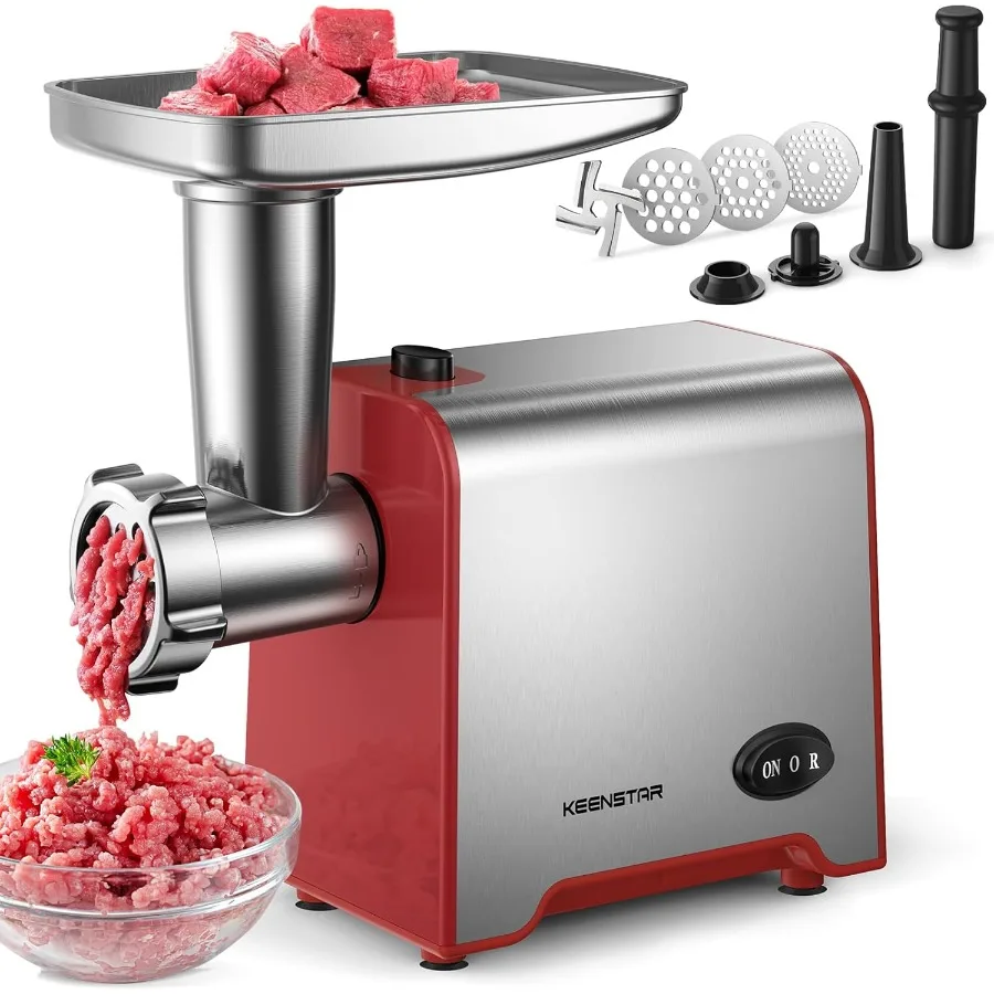 

Electric Meat Grinder Sausage Stuffer Maker 450W Food Grinder with Blade 3 Plates Sausage Stuffer Tubes Kubbe Kit Stainless Ste