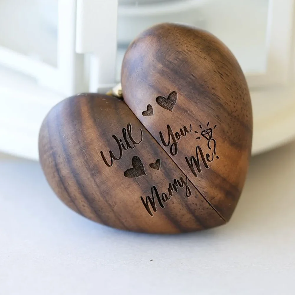 هل تتزوج مني صندوق خاتم على شكل قلب من الخشب المحفور اقتراح إبداعي صندوق خاتم رائع لحفلات الزفاف وحفلات الخطوبة
