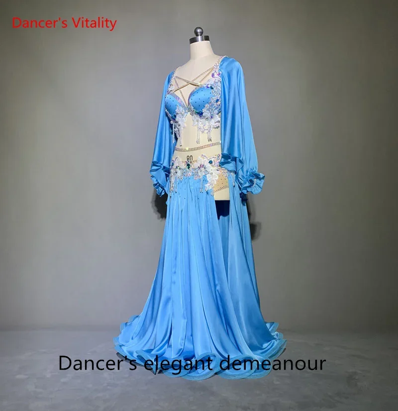 Belly Dance Performance Suit for Women Belly Dancing Bra Long Skirt Customized Child Adult Popsong Suit Oriental Dance Wear Set