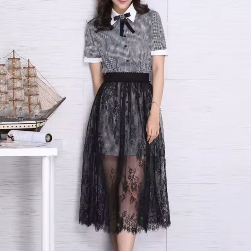 Fashion Flower Lace Underskirt Slips 75cm Anti-glare Mesh Underskirt Slips Dress Loose Hight Waist Lining Petticoat Women Girls - Image 4