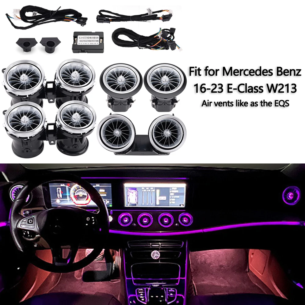 

For Mercedes Benz Accessories W213 AMG E-Class Led Turbine Nozzle Ambient Light Similar The EQS Design Air Vent Lamp Decoration