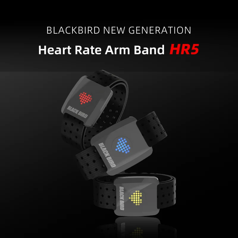 BLACK BIRD Arm Heart Rate Sensor 2023 New LED Color Display Heart Rate Zone BLE ANT Waterproof HR Monitor For Most Bike Computer