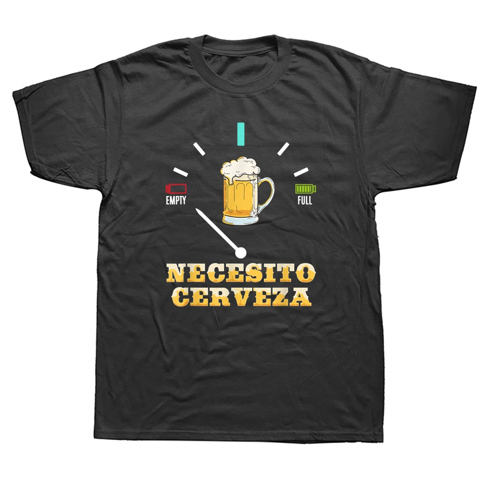 

Necesito Cerveza I Need A Beer In Spanish T Shirts Graphic Cotton Streetwear Short Sleeve Drinking Gifts Party T-shirt