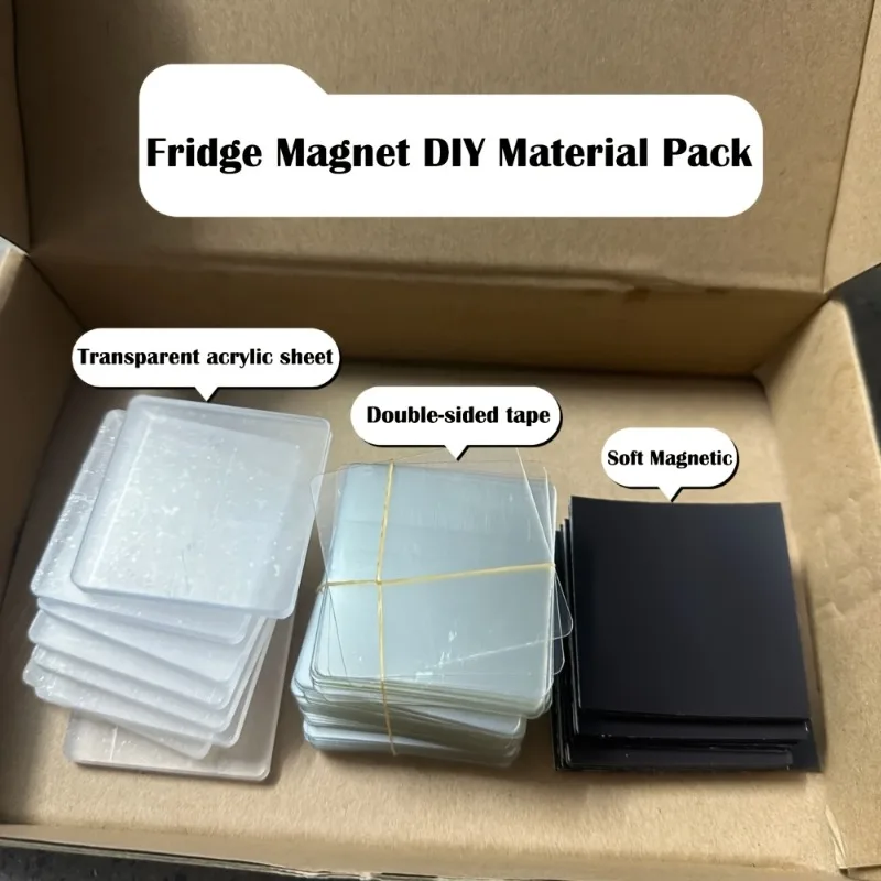 90pcs Transparent Magnetic Photo Frames DIY Fridge Magnets for Birthday Gifts - Magnetic Base & Vertical Hanging for Pictures