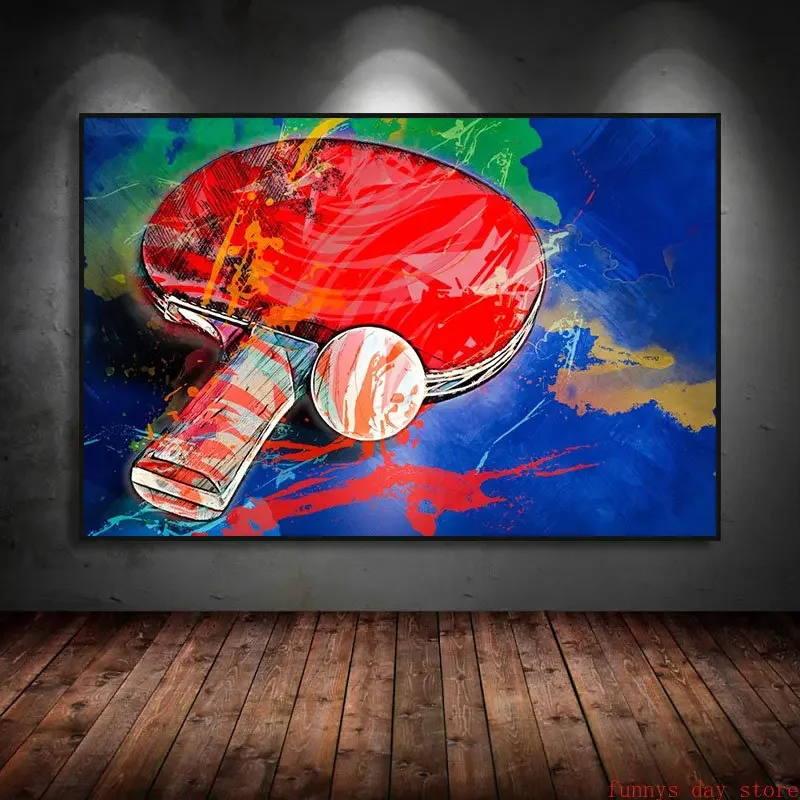 Badminton Table Tennis Billiards Poster Table Tennis Canvas Painting Wall Art Picture Billiards Player Gift Badminton Home Decor