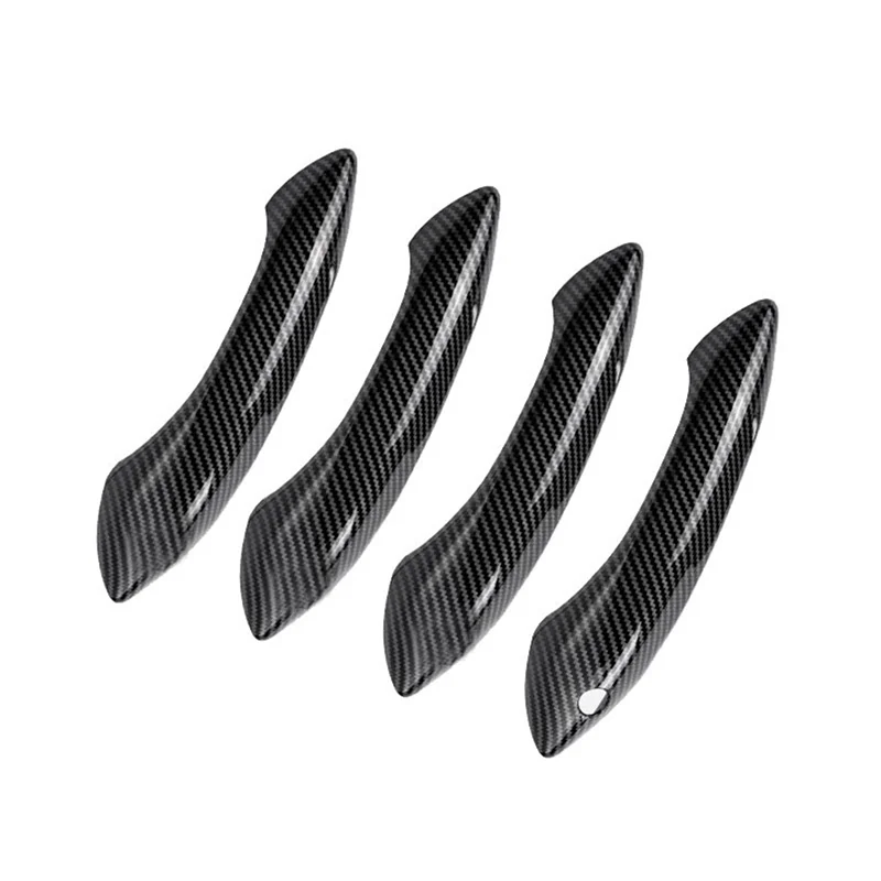 

2X ABS Carbon Fiber Outside Exterior Door Handle Protector Cover Trim For-BMW 5 6 7 Series F07 F10 F11 F06 F12 F13 F01
