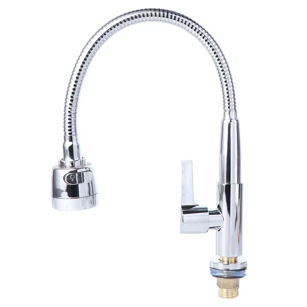 

Вращающийся кухонный смеситель, универсальный настенный кухонный кран для воды, регулируемый режим, одинарный кран для холодной воды из нержавеющей стали