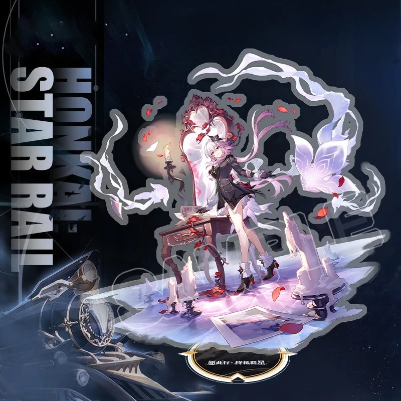 هونكاي ستار السكك الحديدية الاكريليك حامل 7 مارس من أي وقت مضى ليلة مفتاح سلسلة شارة نموذج لوحة تأثيري أنيمي لعبة هدية منضدية تمثال دبوس #2