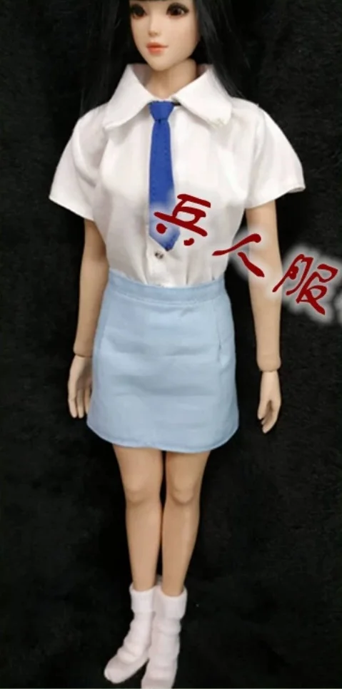【Only Clothes】1/6 Scale Female Soldier Handmade Sailor Suit Uniform Shirt Pleated Skirt Pinafore Dress Fit 12''Action Body Model
