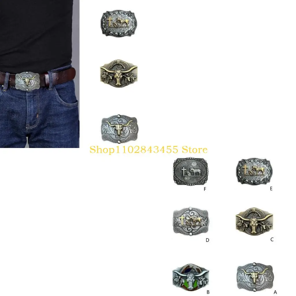 49MC Metal Multiple Color Skull Belt Buckle Rock Belt Buckle for Adult