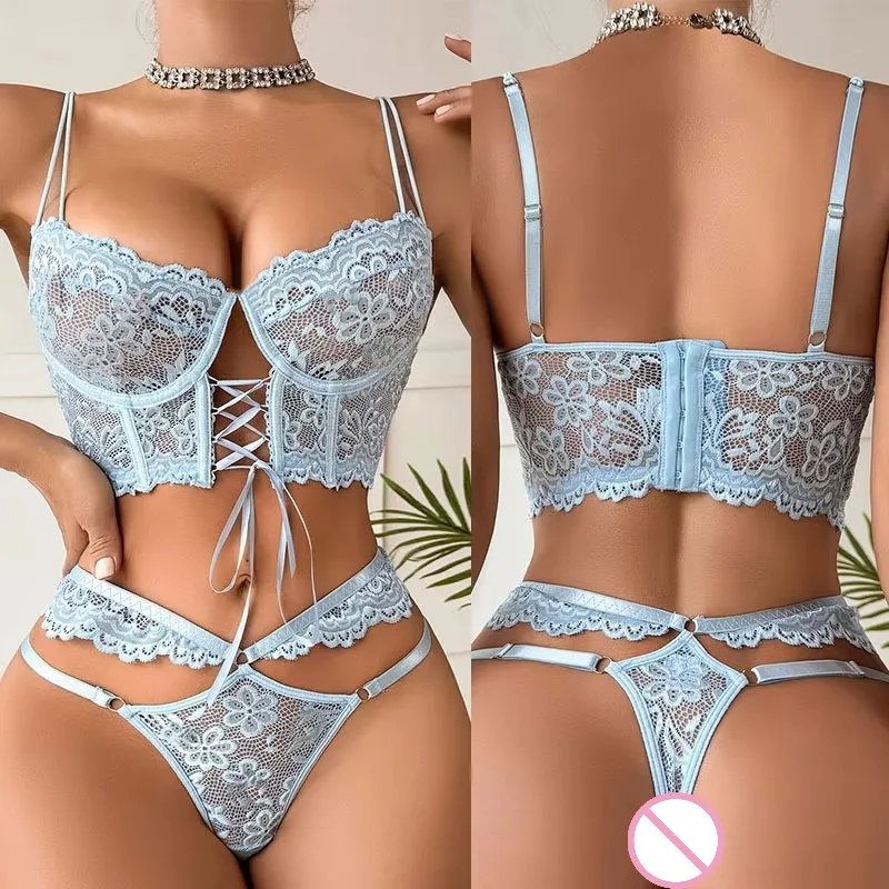 

Hot Sexy Embroidery Lingerie Set for Women Floral Lace Underwear Set Underwire Brassiere Push Up Bra Delicate Erotic Bra Panties