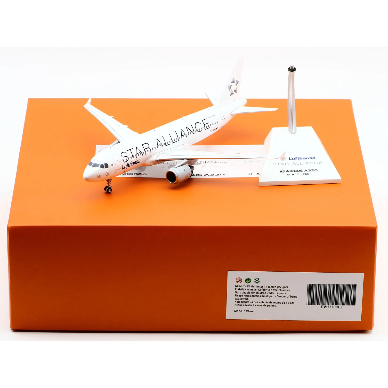 

EW2320013 Alloy Collectible Plane Gift JC Wings 1:200 Lufthansa Airlines "StarAlliance" Airbus 320 Diecast Aircraft Model D-AIQS