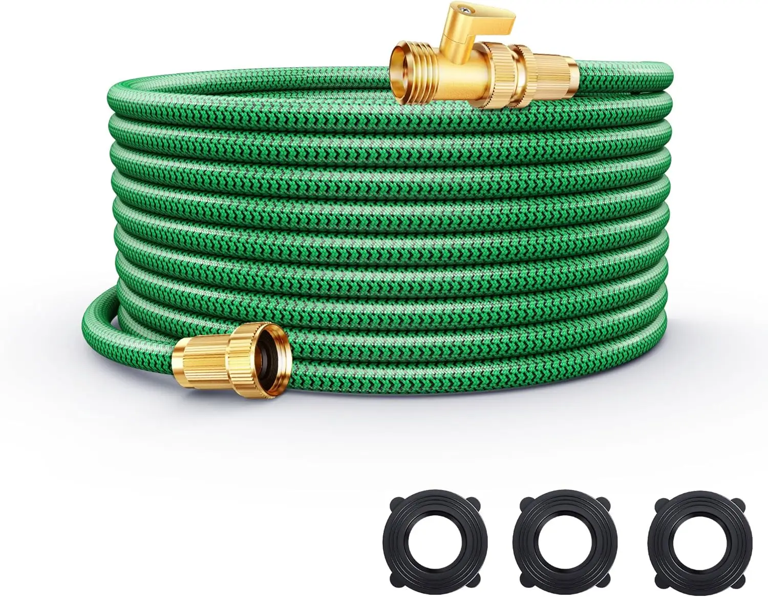 

Garden Hose 50ft Non-Expandable, Leakproof Water Hose Kink Free Wear-resistant, Portable Waterhose with Durable Fabric Skin,