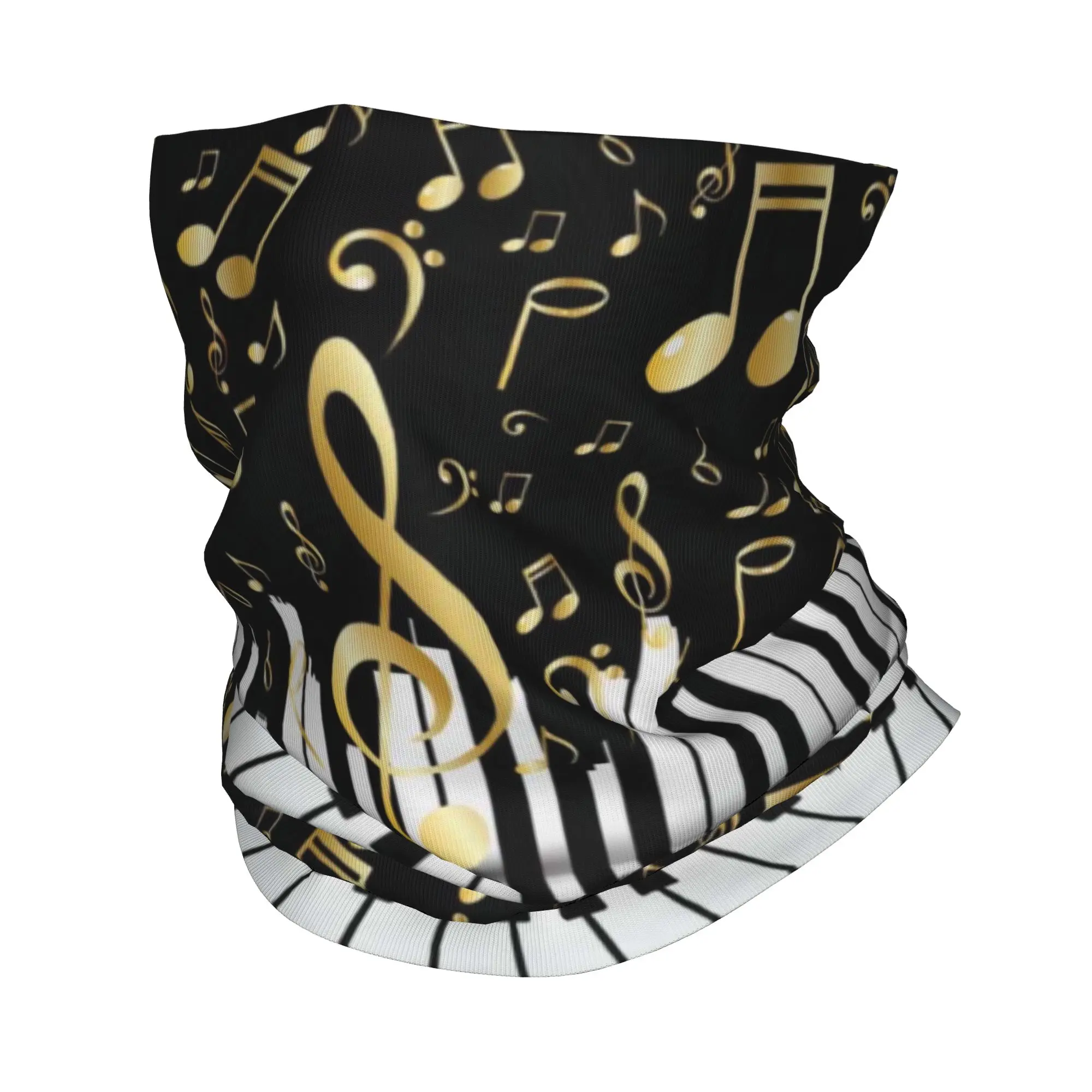 Custom Music Note Piano Pattern Bandana Neck Warmer Women Men Winter Ski Hiking Scarf Gaiter  Face Cover