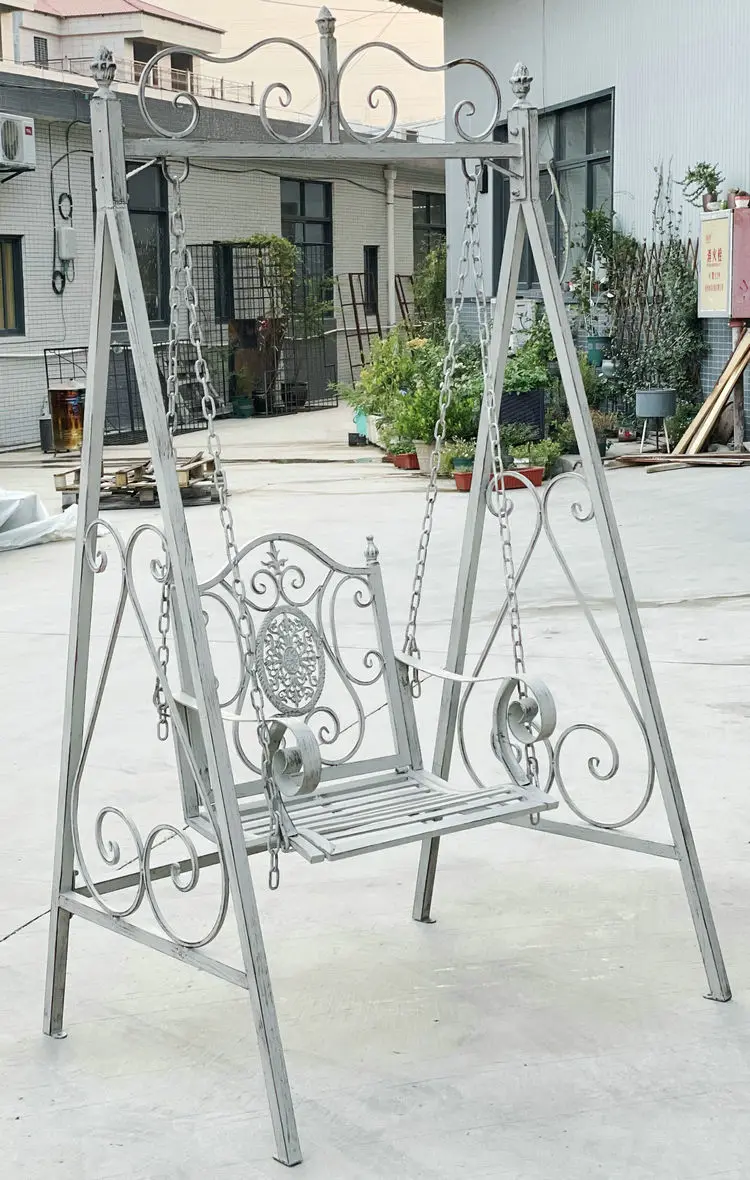 Vintage wrought iron, outdoor swing, garden, balcony, terrace, indoor courtyard, single and double hanging baskets