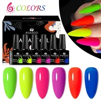 6pcs 8ml Gel Nail Polish Set Fluorescent Color Nail Art UV Gel Polish Kit for Summer Manicure Soak Off Varnishes Nail Supplies
