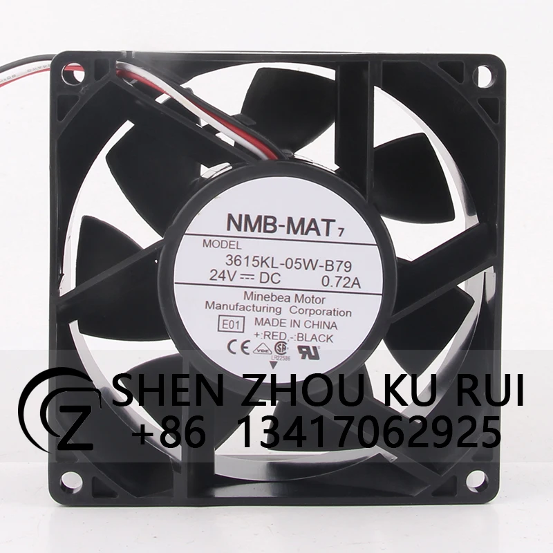 

3615KL-05W-B79 Case Fan Dual Ball Bearing for NMB DC24V 0.72A 90X90X38MM 9CM 9038 3-wire ABB Inverter Cooling Fan