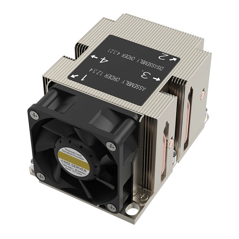 BAADE LGA3647-2U-R83 برودة 240 واط ل Lga 3647 نوع ضيق المبرد 2u بالوعة الحرارة 4 أنابيب الحرارة الجانب ضربة مروحة التبريد