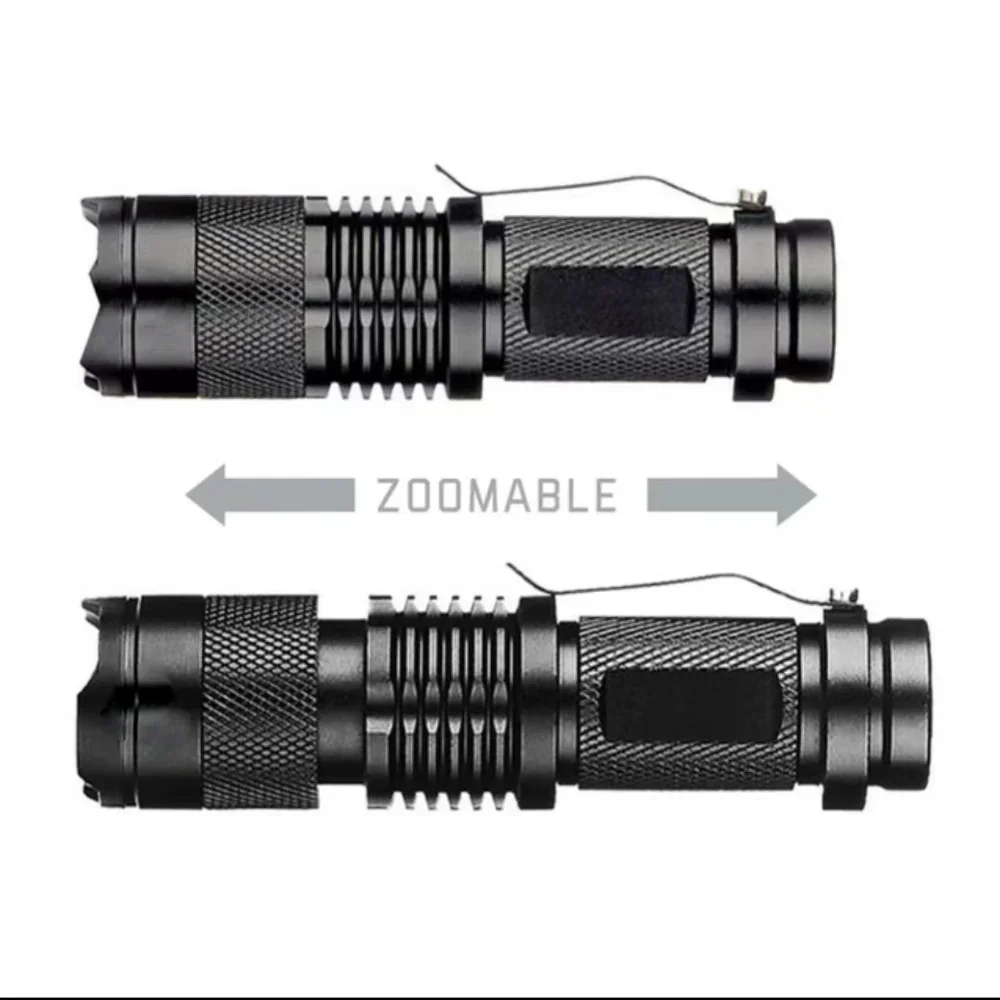 Mini LED Flashlight Torch with 3 Lighting Modes Portable Led Flashlight Torch Outdoor Adjustable Focus Zoom Light Camping Lamp