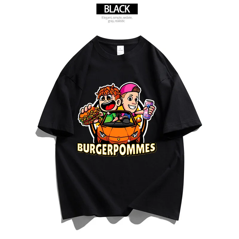 Burgerpommes Icrimax Child T-shirt Boys Girls Clothes Cartoon Anime Graphic Printed Kid Tops Cool Soft Comfortable Clothing Gift