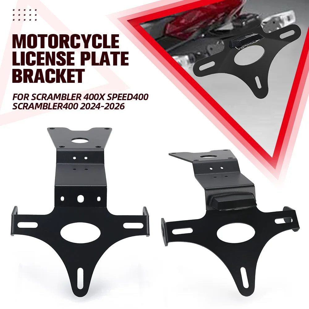 

Motorcycle License Plate Holder Tail Light Bracket Tidy Fender Eliminator FOR Scrambler 400X Speed400 Scrambler400 2024 - 2026
