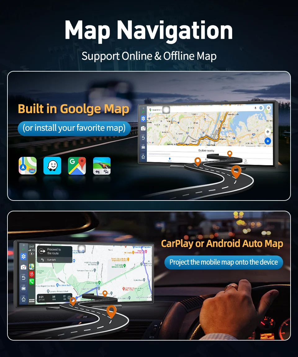 Imagebon P70Plus 11,4 Zoll Android 15 6+128G CarPlay & Android Auto Dashcam Dual WiFi Google Play DVR Smart Split-Screen Dashcam – Detail 12