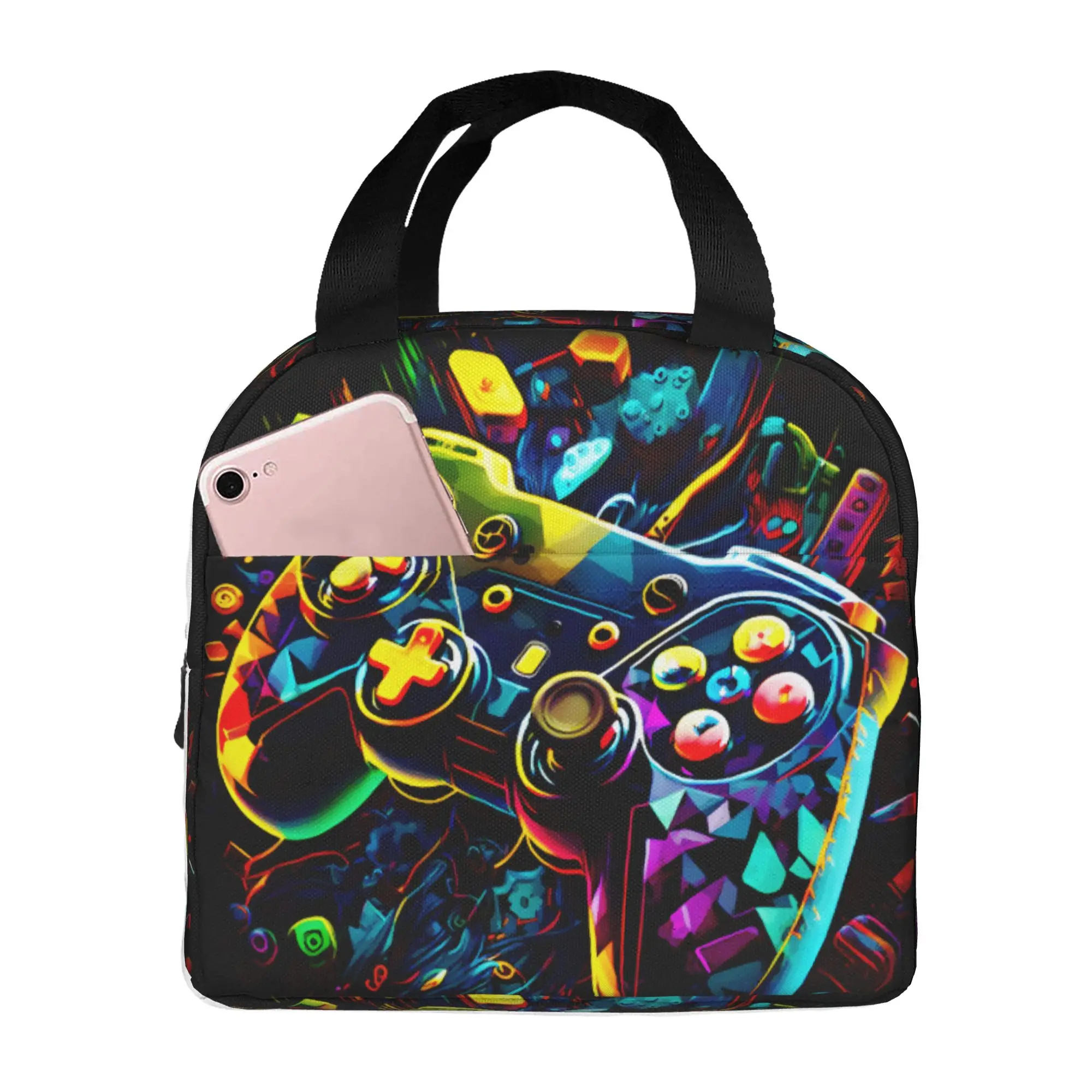 Game Controller Lunch Bag Women Fashionable Pattern Thermal Cooler Insulated Lunch Boxes for Adult Office