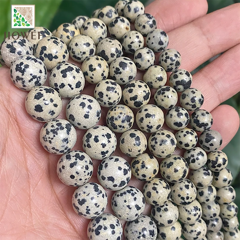 Dalmation Jasper Round Loose Beads Natural Stone For DIY Jewelry Making Bracelet Accessories 15