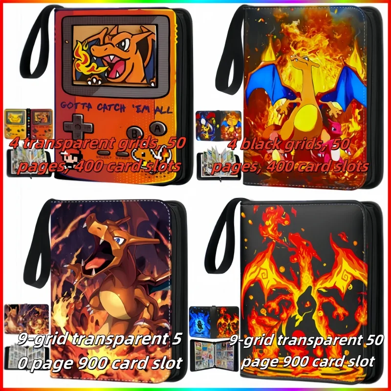 

Новинка 2025 года, 400 шт. и 900 шт., карты с покемонами, альбом, коллекция книг, модная книга с героями мультфильмов, на молнии, фотоальбом, игрушки для файлов