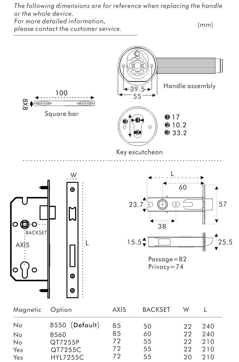 Dooroom Messing Tür gerändelt griff Set Moderne Interiror Schlafzimmer Badezimmer Tür Lever Set Dummy Privatsphäre Durchgang schloss – Detail 8