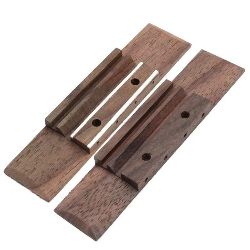 Acoustic Guitar Rosewood Bridge Set with Pins Nut & Saddle Upper Lower String Pillows for Folk/Classical/Uku Guitar Accessories