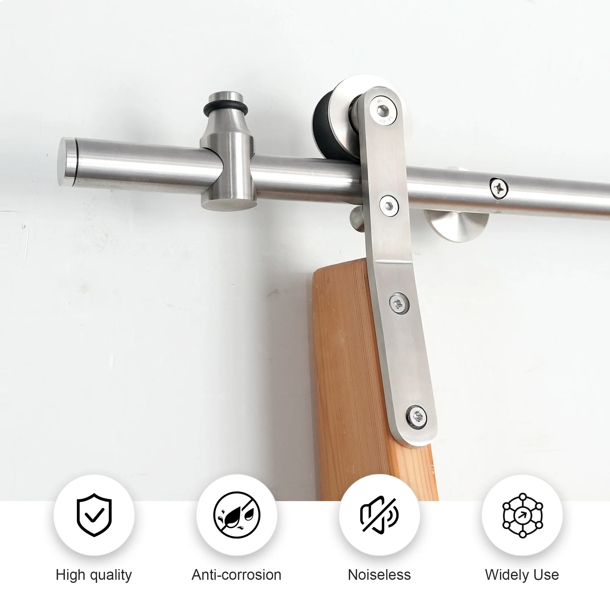 DIYHD Stainless Steel Sliding Library Ladder Roller X 2