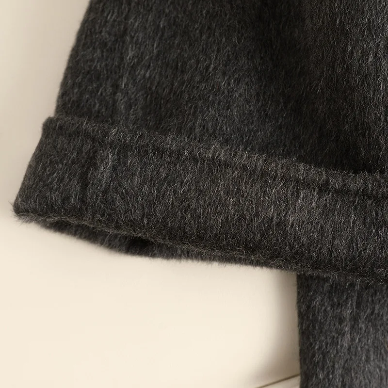 2024 autumn and winter new double-sided wool coat female small medium long loose temperament woolen coat high-grade sense