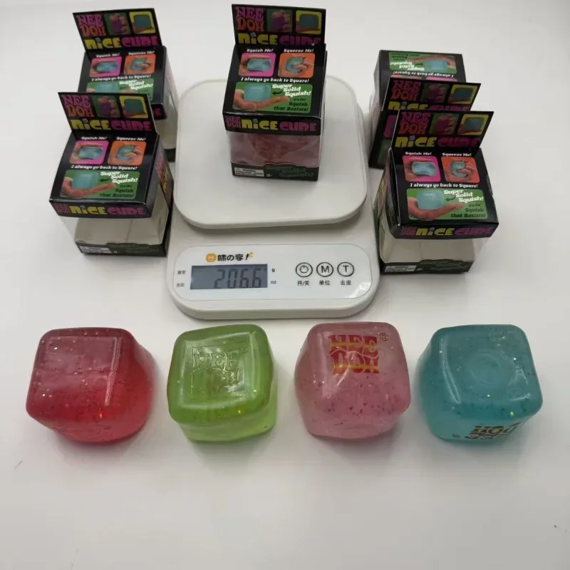 New NEEDOH Maltose Glow in The Dark Ice Cube Squishy Fidget Toy Squishy Cube Anti-Anxiety Squeeze Toy for Focus ADHD Population - view 2
