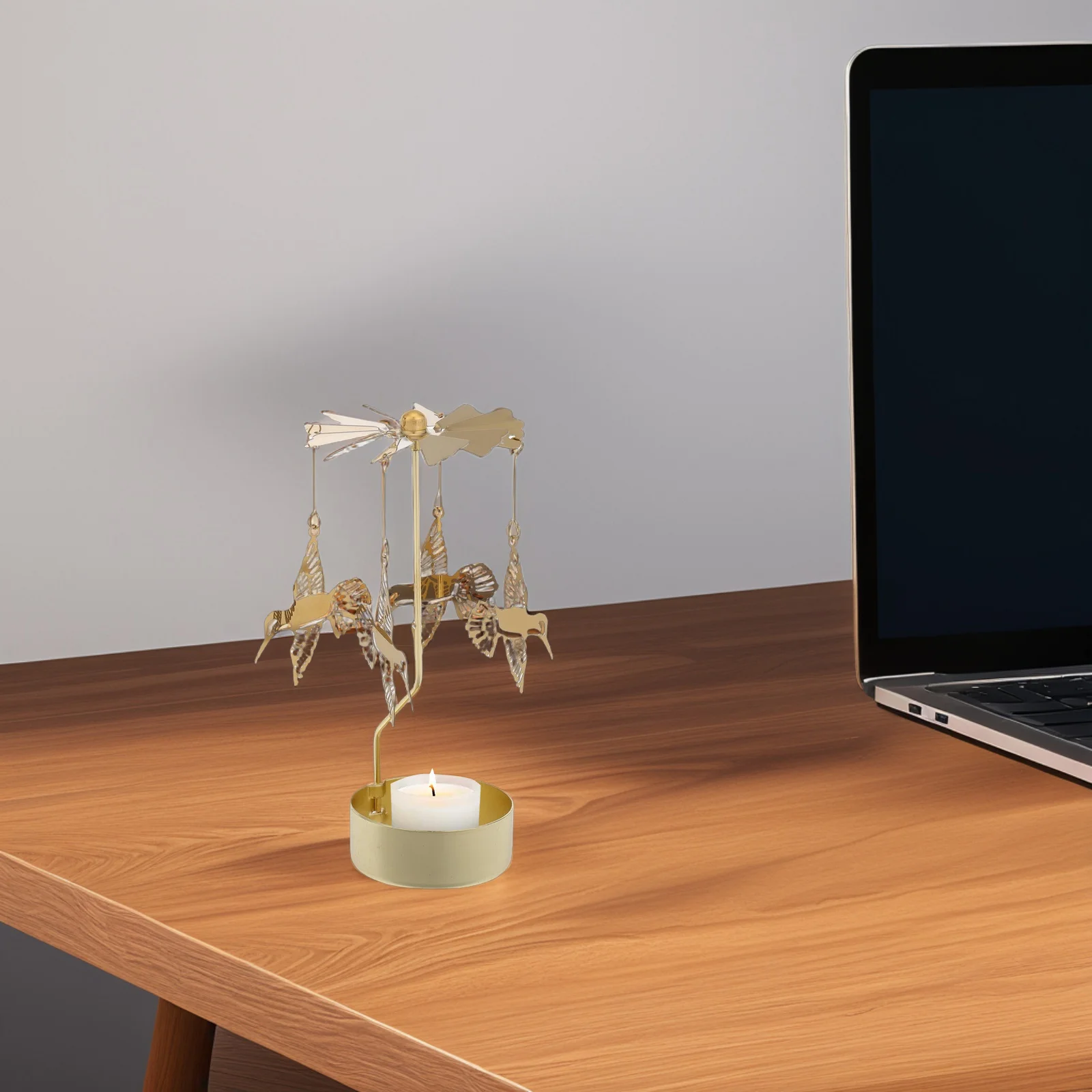 Tealight Carousel الدورية حامل الرجعية الحديد سبينر للمنزل ديكور الروائح فواحة عطور #5