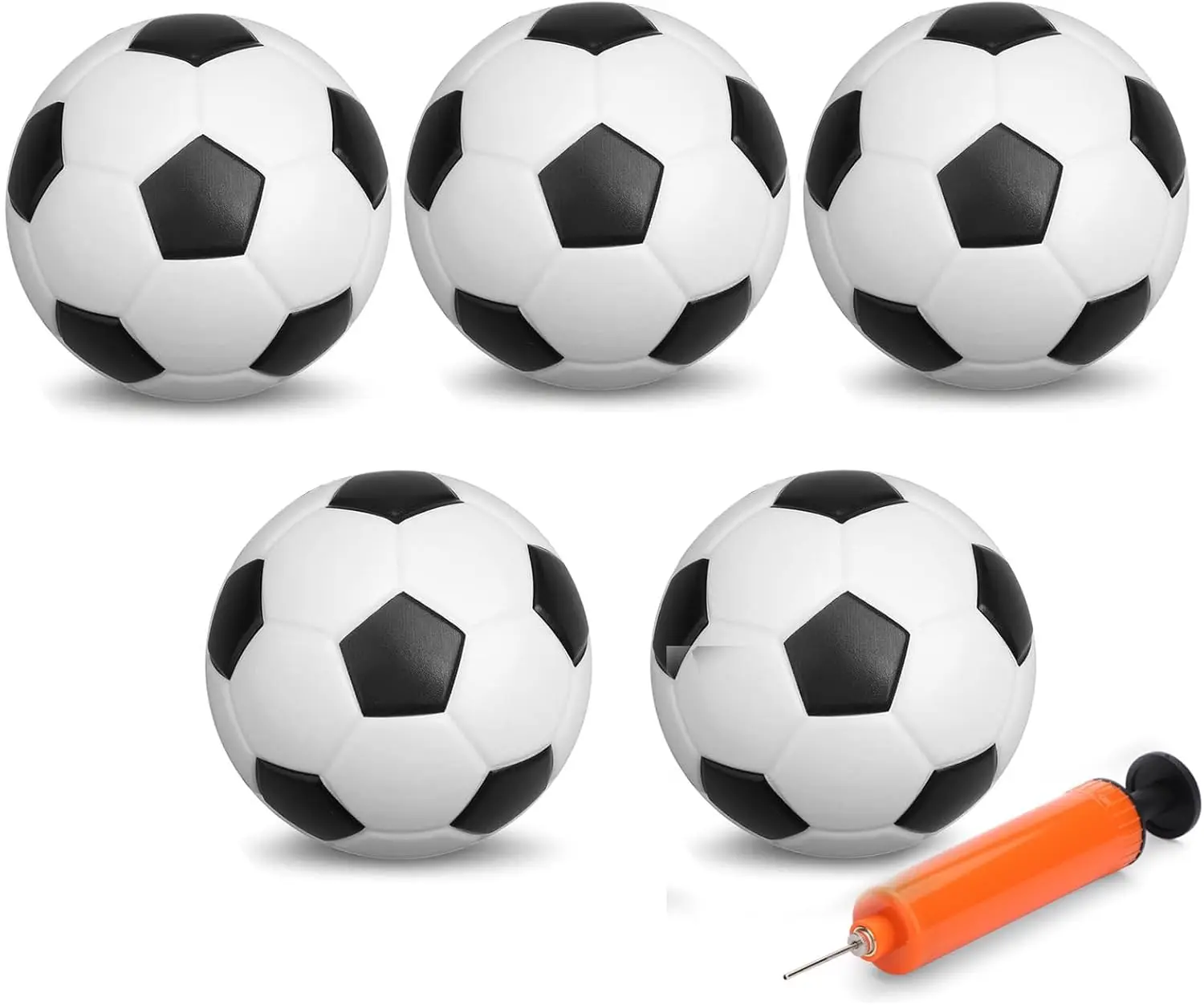 

5 Pack 6 Inch Mini Soccer Balls with Pump, Soft PVC, Indoor Outdoor Toddler Toys, Classic Black White, Kids Birthday Gift