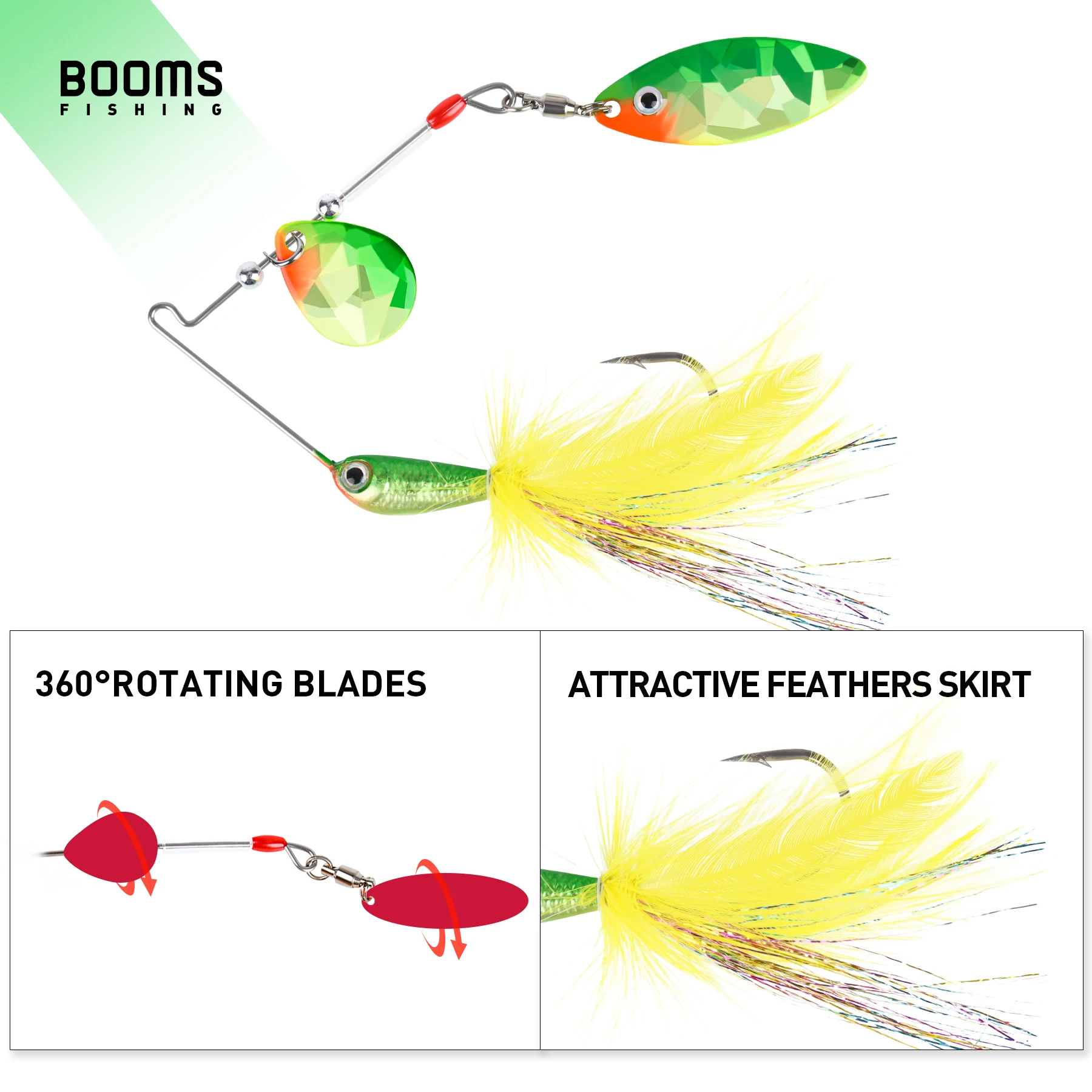 Booms เหยื่อปลอม SP1ตกปลา10G, เหยื่อปลอมตะขอเสียงแหลมแบบแข็งโลหะขนาดเล็ก