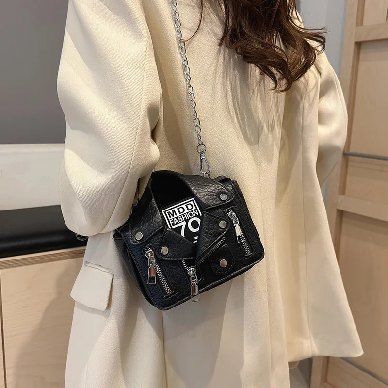 Women Handbag Small Jacket Shape Shoulder Bag Women Cute Suit Crossbody Bag Fashion Rivet Chain Bag