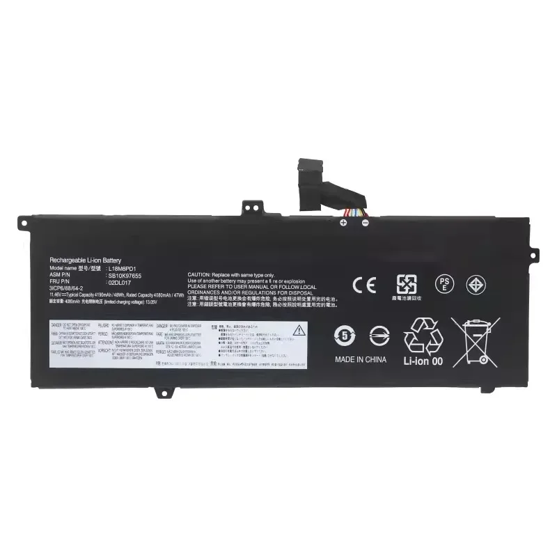 Morocco L18C6PD1 laptop battery for Lenovo ThinkPad L18M6PD1 X390 X395 X13 L18L6PD1 02DL017 SB10K97655 02DL018 48wh
